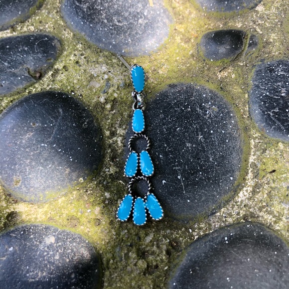 Native American Turquoise Dangle Earrings - Picture 7 of 14
